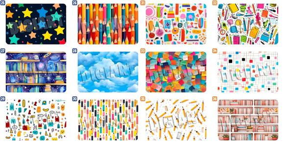 Kit com 94 Etiquetas Escolares com Mascote