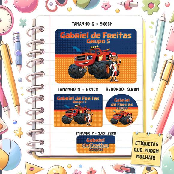 Kit Etiq. Escolares Blazer The Monster Machines 79 Unidades