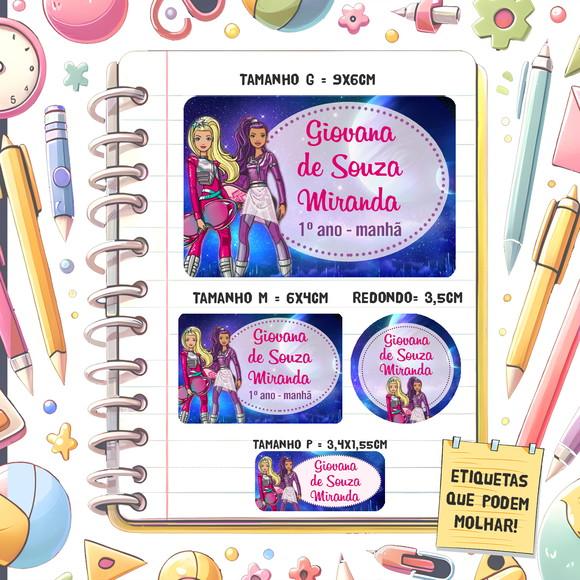 Kit Etiquetas Escolares Barbie 79 Unidades