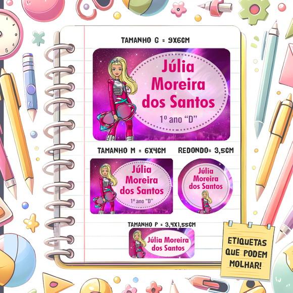 Kit Etiquetas Escolares Barbie 79 Unidades