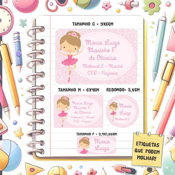 Kit Etiquetas Escolares Bailarina 79 Unidades