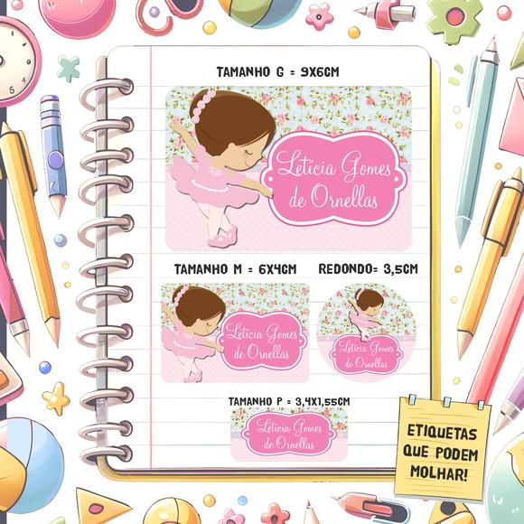Kit Etiquetas Escolares Bailarina 79 Unidades