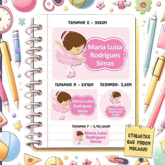 Kit Etiquetas Escolares Bailarina 79 Unidades