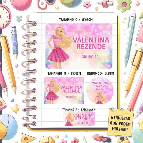Kit Etiquetas Escolares Barbie 79 Unidades