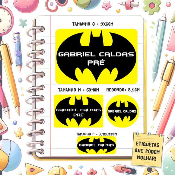 Kit Etiquetas Escolares Batman 79 Unidades
