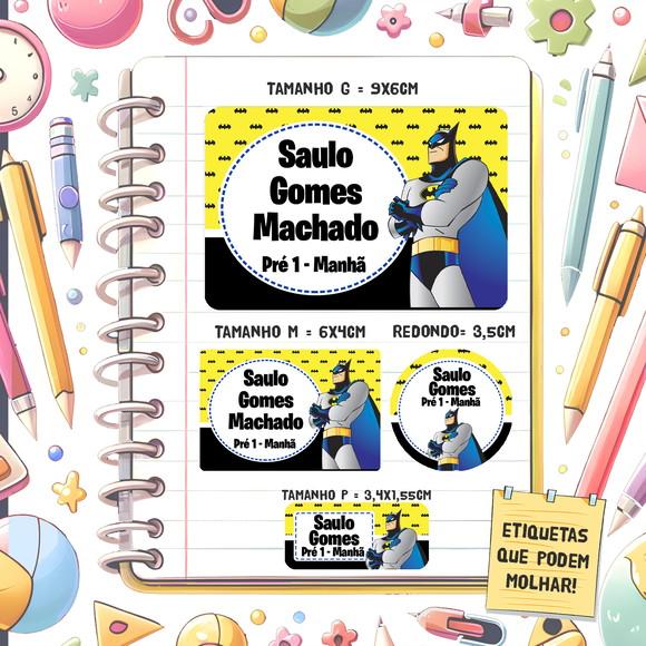Kit Etiquetas Escolares Batman 79 Unidades
