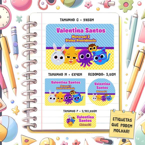 Kit Etiquetas Escolares Bolofofos 79 Unidades