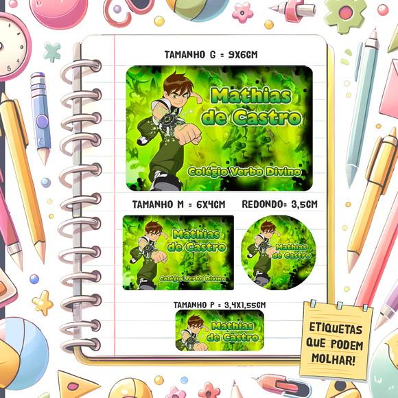 Kit Etiquetas Escolares Ben 10 79 Unidades
