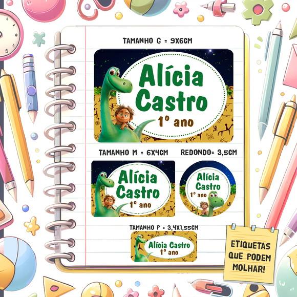 Kit Etiquetas Escolares Bom Dinossauro 79 Unidades