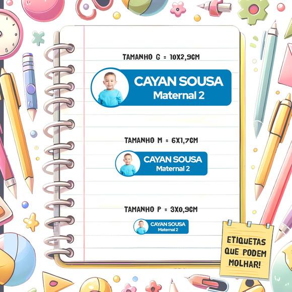Kit Etiquetas Escolares com Foto 84 Unidades