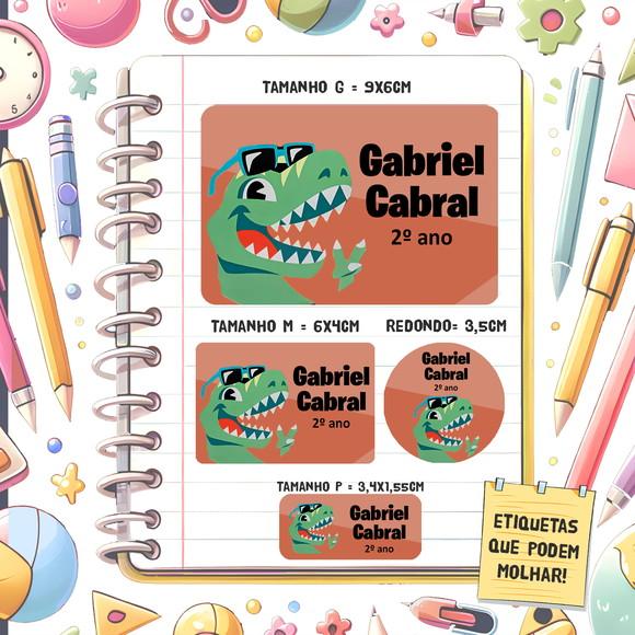 Kit Etiquetas Escolares Dinossauro Puket 79 Unidades