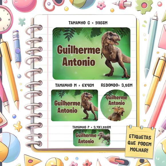 Kit Etiquetas Escolares Dinossauros 79 Unidades