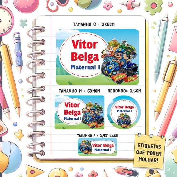Kit Etiquetas Escolares Doguinhos Radicais 79 Unidades