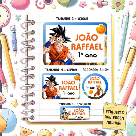 Kit Etiquetas Escolares Dragon Ball Z 79 Unidades