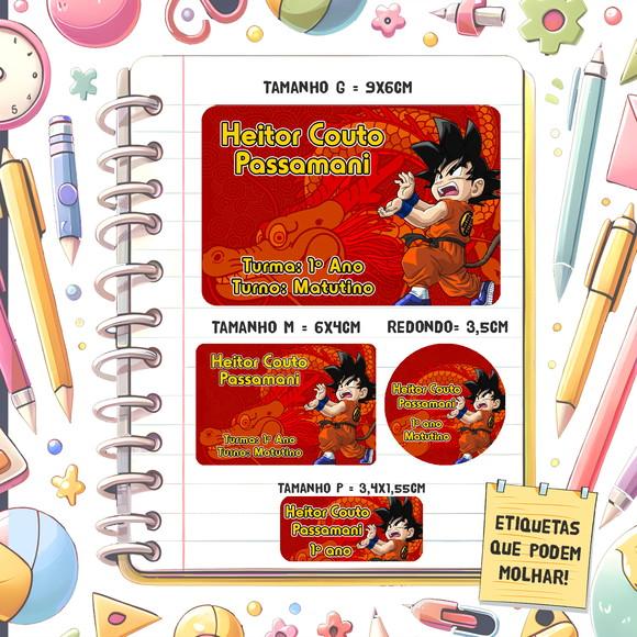 Kit Etiquetas Escolares Dragon Ball 79 Unidades