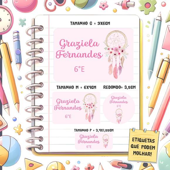 Kit Etiquetas Escolares Filtro dos Sonhos 79 Unidades