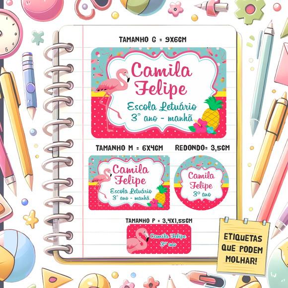 Kit Etiquetas Escolares Flamingo 79 Unidades