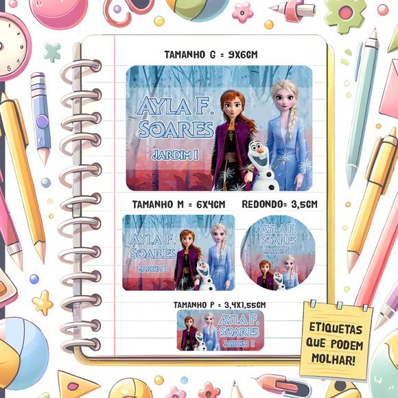 Kit Etiquetas Escolares Frozen 79 Unidades
