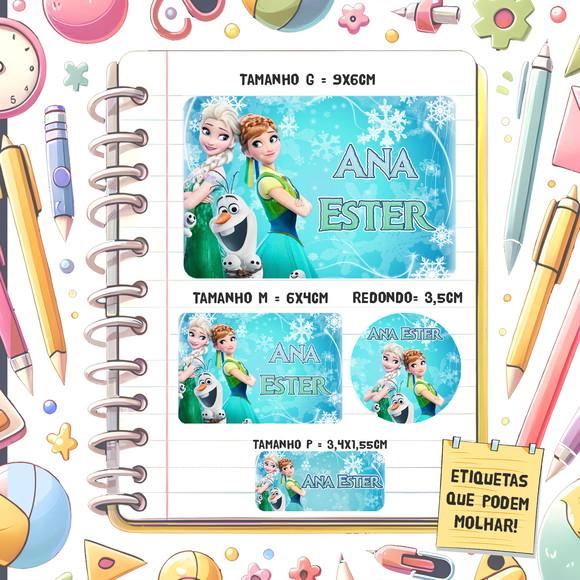 Kit Etiquetas Escolares Frozen 79 Unidades