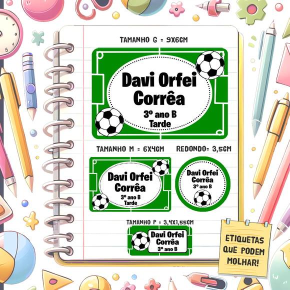 Kit Etiquetas Escolares Futebol 79 Unidades