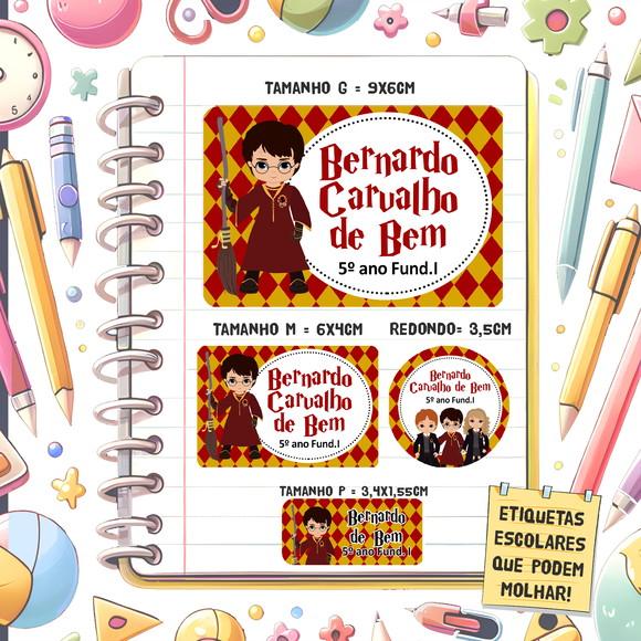Kit Etiquetas Escolares Harry Potter 79 Unidades
