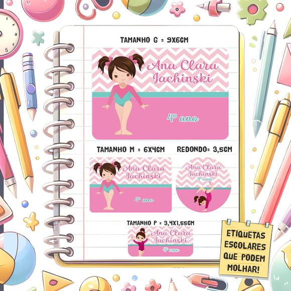 Kit Etiquetas Escolares Ginástica 79 Unidades
