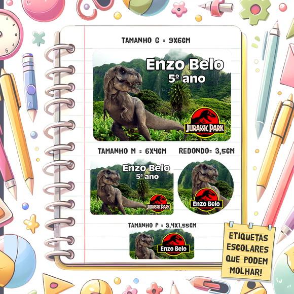Kit Etiquetas Escolares Jurassic Park 79 Unidades