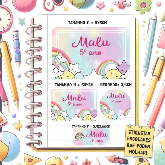 Kit Etiquetas Escolares Kawaii 79 Unidades