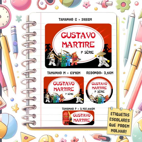 Kit Etiquetas Escolares Lego Ninjago 79 Unidades