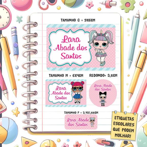 Kit Etiquetas Escolares Lol 79 Unidades