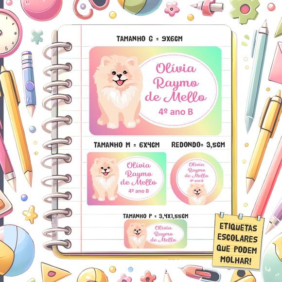 Kit Etiquetas Escolares Lulu da Pomerânia 79 Unidades