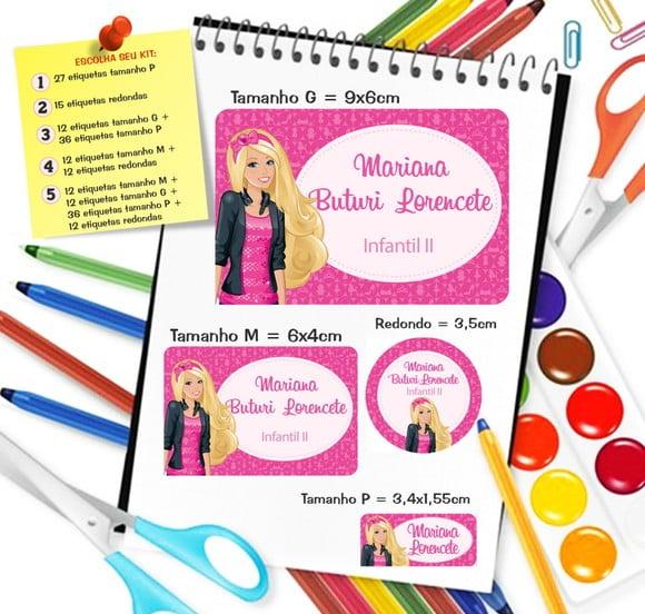 Kit Etiquetas Escolares Personalizadas Barbie (adaptado)