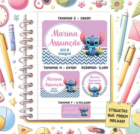 Kit Etiquetas Escolares Stitch Cute 79 Unidades
