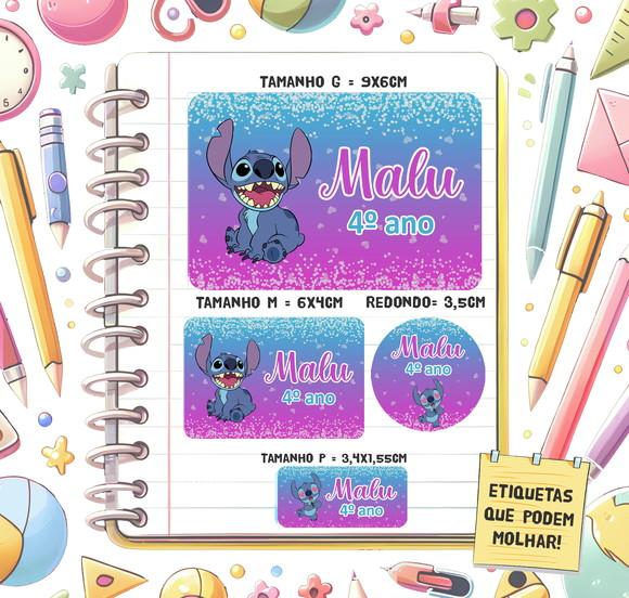 Kit Etiquetas Escolares Stitch 79 Unidades