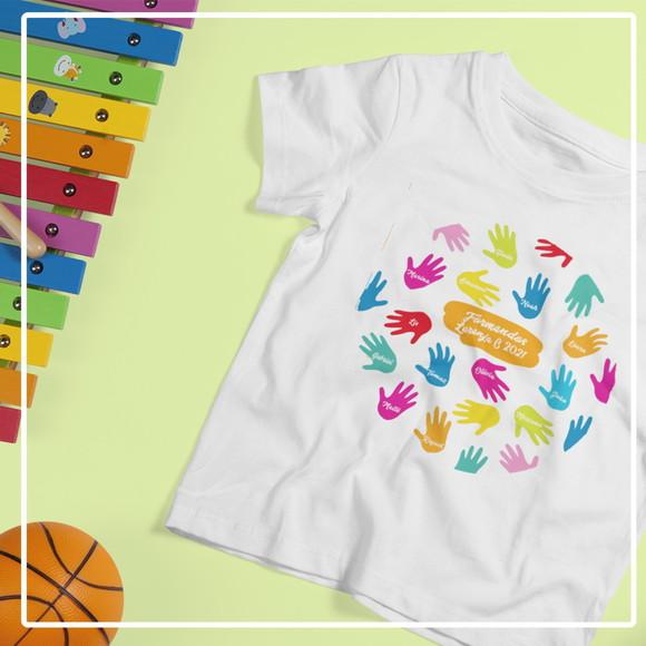 Pacote Camisa Formatura - Mãos Coloridas com Nomes