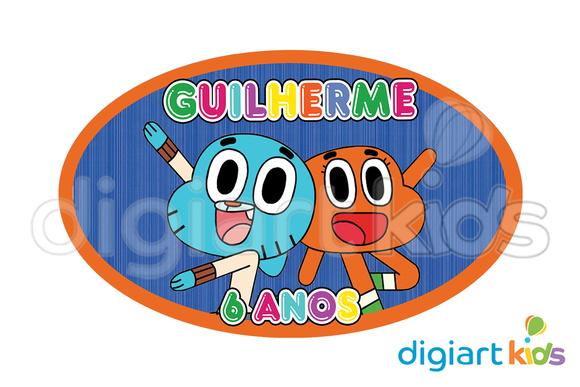 Placa - Painel - Oval - Gumball - 70cm