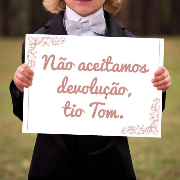 Placa Lá Vem a Noiva para Casamento