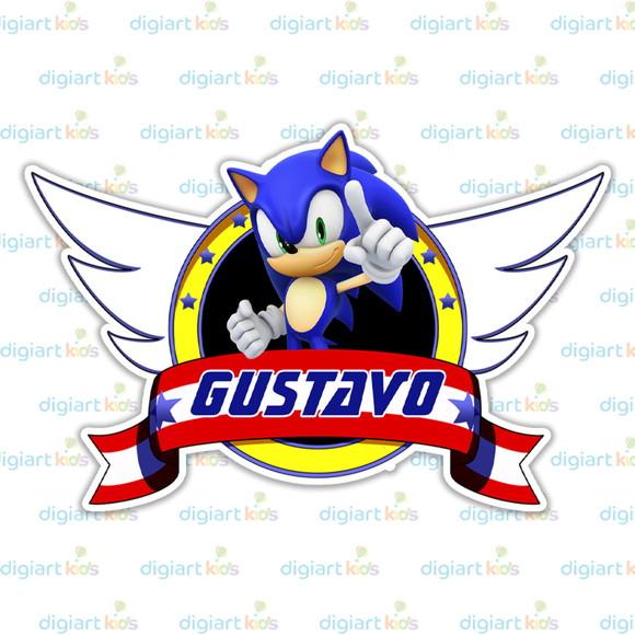 Placa Painel 100x65 para Decoração Festa Sonic