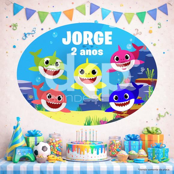 Placa Painel para Decoração Baby Shark