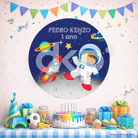 Placa Painel para Decoração Astronauta Menino