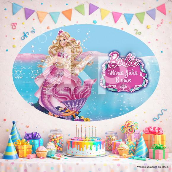 Placa Painel para Decoração Barbie Sereia