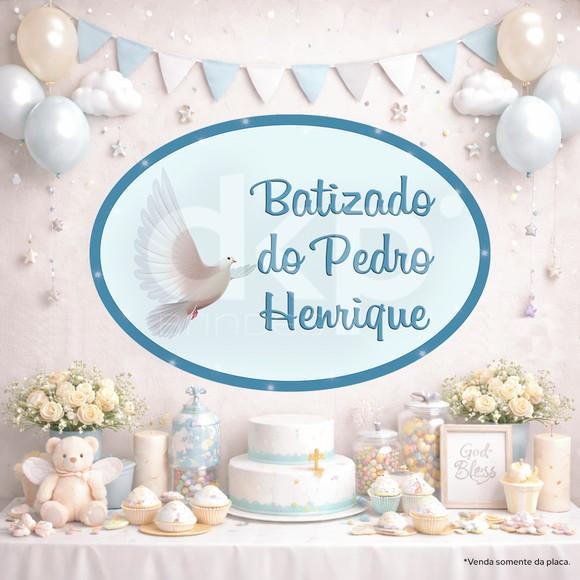 Placa Painel para Decoração Batizado Espírito Santo