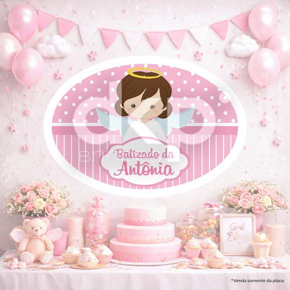 Placa Painel para Decoração Batizado Menina