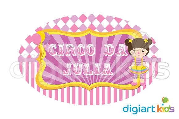 Placa Painel para Decoração Festa Circo Rosa