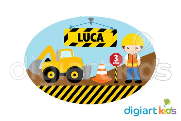Placa Painel para Decoração Festa Construtor