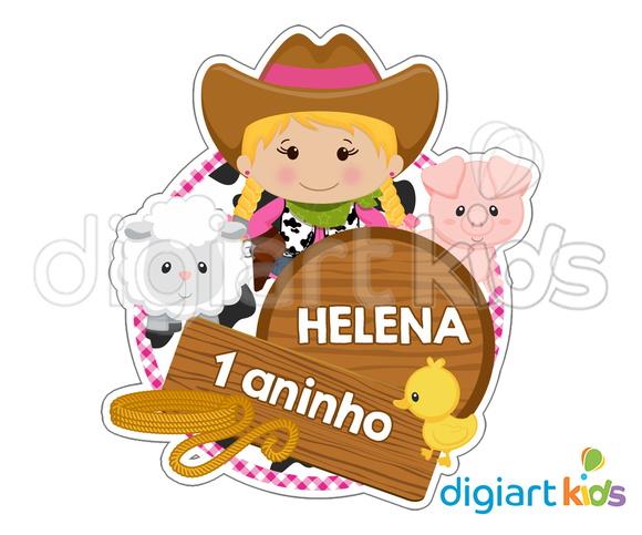 Placa Painel para Decoração Festa Fazendinha Rosa