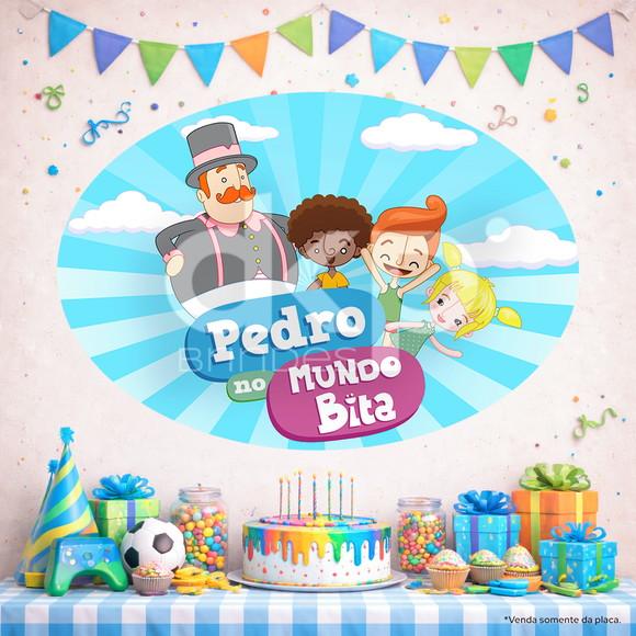 Placa Painel para Decoração Festa Mundo Bita