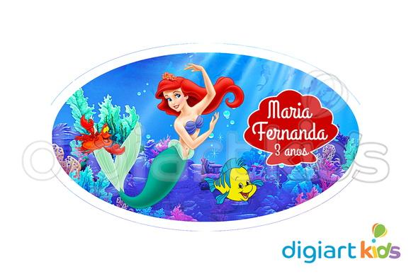 Placa Painel para Decoração Festa Pequena Sereia