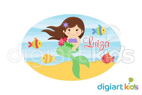Placa Painel para Decoração Festa Sereia