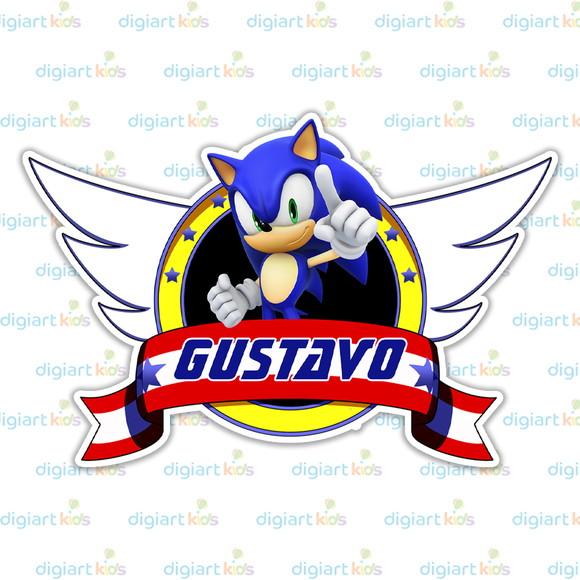 Placa Painel Para Decoração Festa Sonic